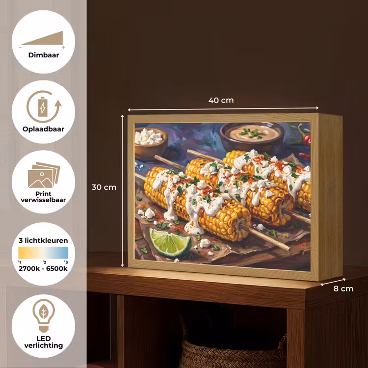 Lightbox - Wandlamp - Eten - Maïs - Saus - Geschilderd - Geel — 10