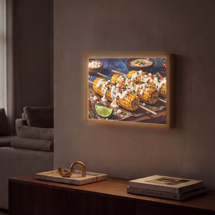Lightbox - Wandlamp - Eten - Maïs - Saus - Geschilderd - Geel — 2