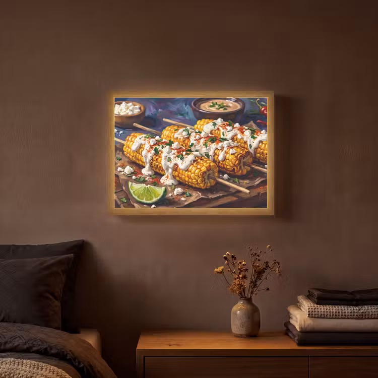 Lightbox - Wandlamp - Eten - Maïs - Saus - Geschilderd - Geel — 3