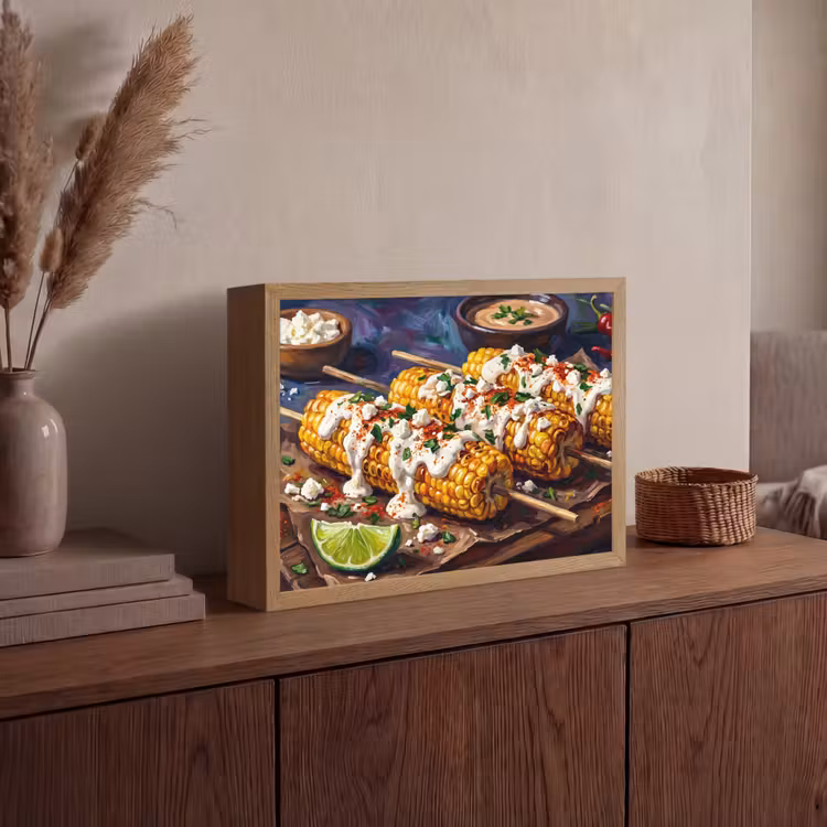 Lightbox - Wandlamp - Eten - Maïs - Saus - Geschilderd - Geel — 4