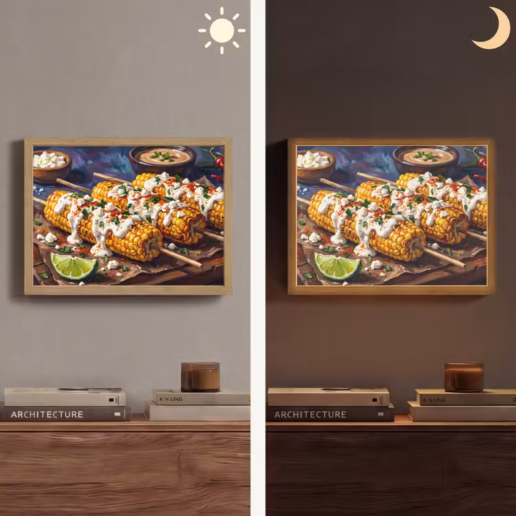 Lightbox - Wandlamp - Eten - Maïs - Saus - Geschilderd - Geel — 6