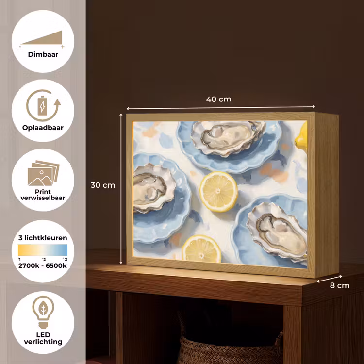 Lightbox - Wandlamp - Eten - Oesters - Citroenen - Modern - Geel — 10