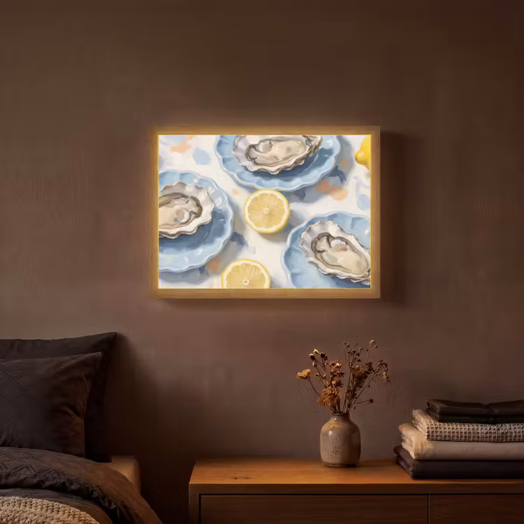 Lightbox - Wandlamp - Eten - Oesters - Citroenen - Modern - Geel — 3