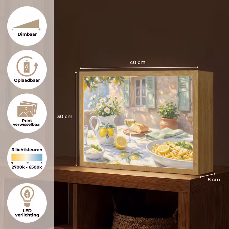 Lightbox - Wandlamp - Eten - Terras - Zomer - Geschilderd - Geel — 10
