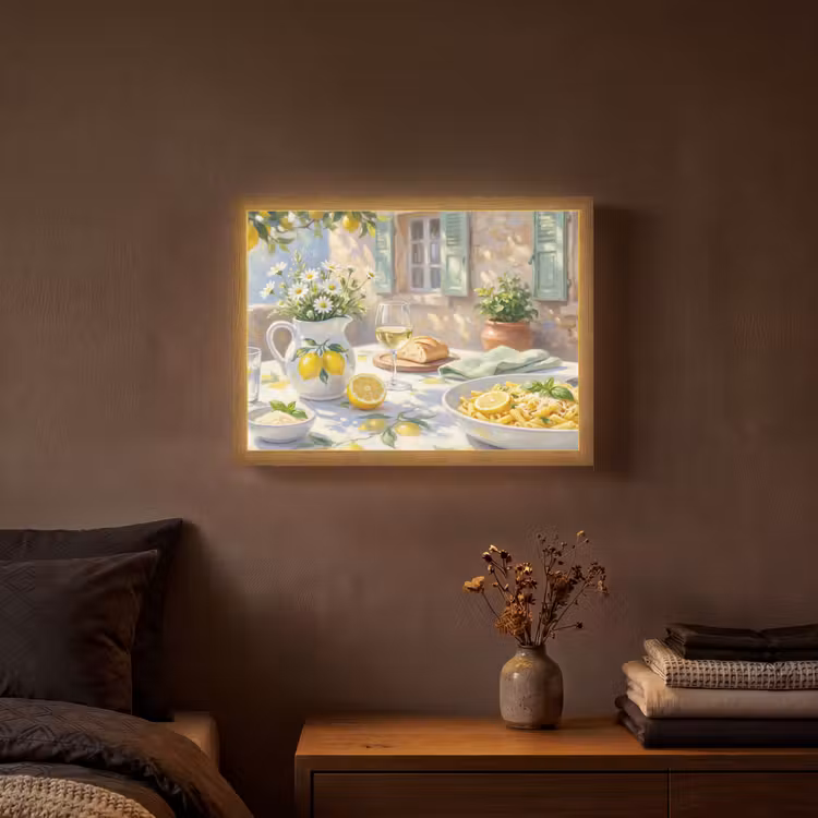 Lightbox - Wandlamp - Eten - Terras - Zomer - Geschilderd - Geel — 3