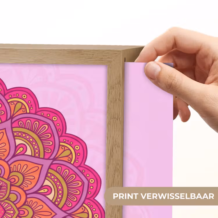Lightbox - Wandlamp - Mandala - Cirkel - Spiritueel - Oosters - Roze — 5