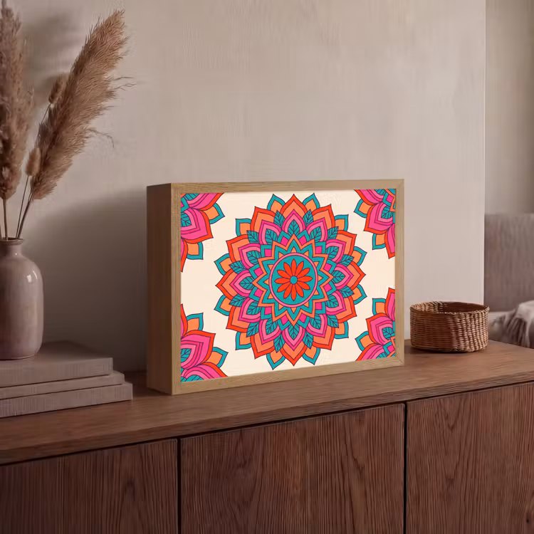 Lightbox - Wandlamp - Mandala - Patroon - Abstract - Kleurrijk - Modern — 4