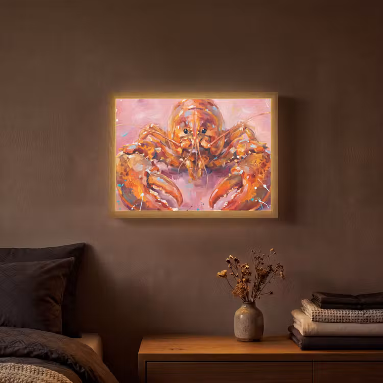 Lightbox - Wandlamp - Zeeleven - Kreeft - Spatters - Abstract - Roze — 3