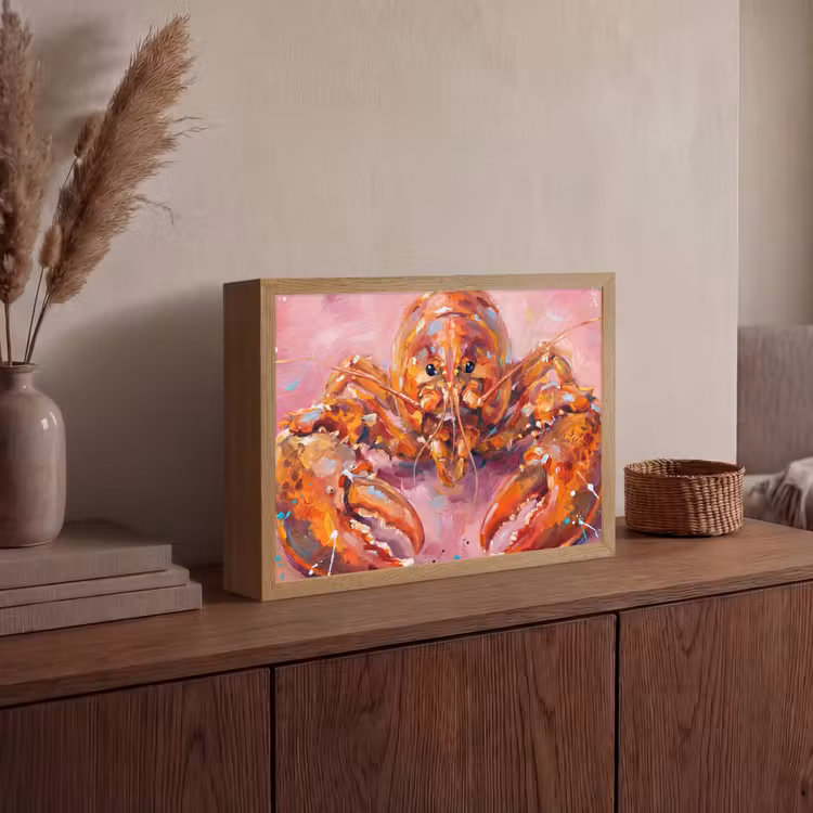 Lightbox - Wandlamp - Zeeleven - Kreeft - Spatters - Abstract - Roze — 4