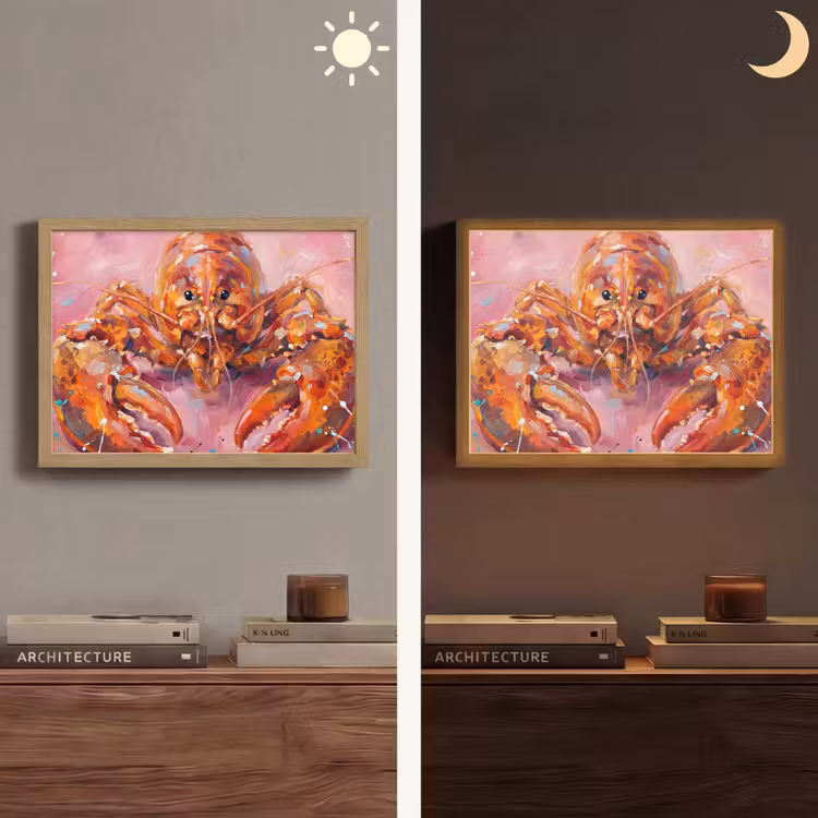 Lightbox - Wandlamp - Zeeleven - Kreeft - Spatters - Abstract - Roze — 6