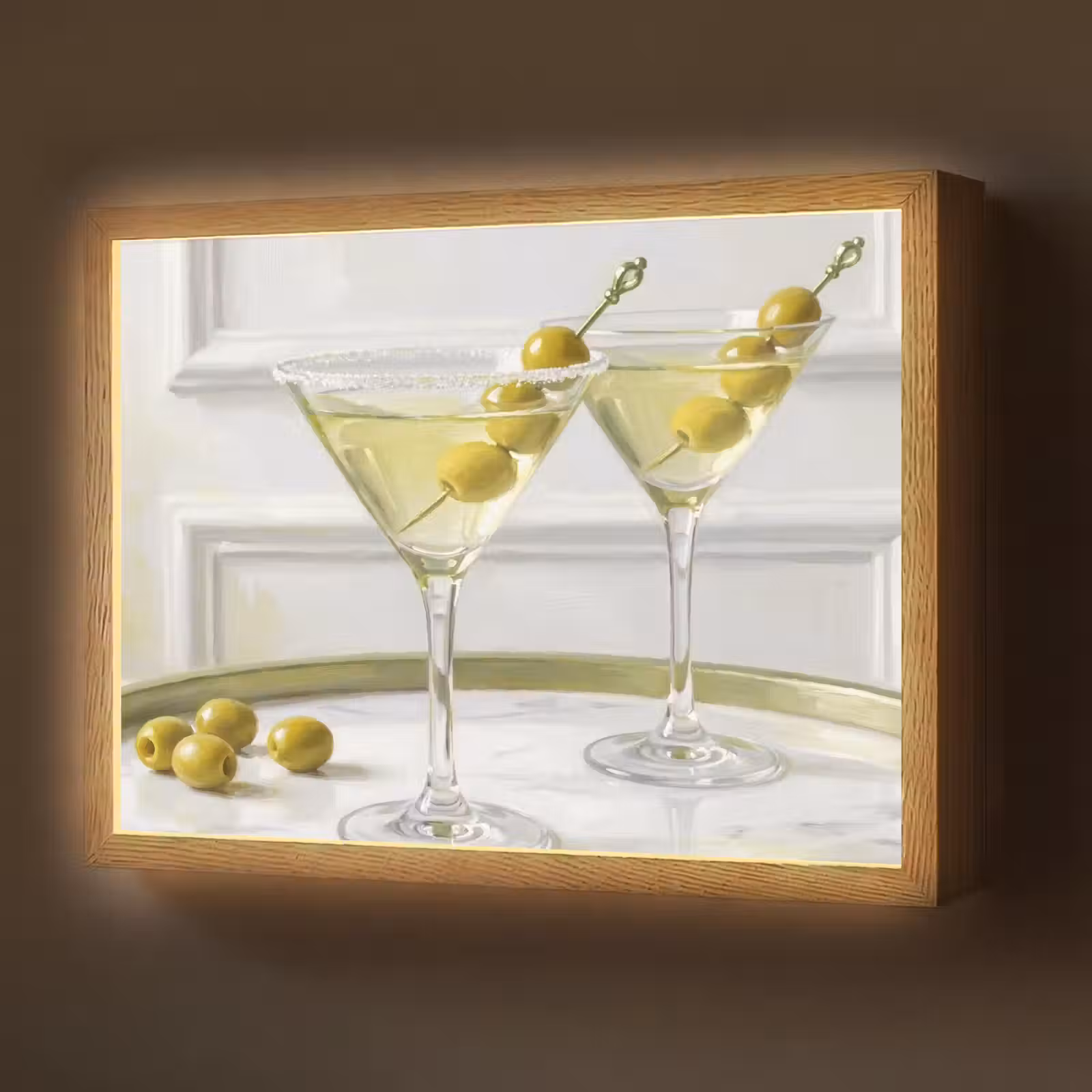 Lightbox - Wandlamp - Drank - Martini - Olijven - Modern - Wit — 1
