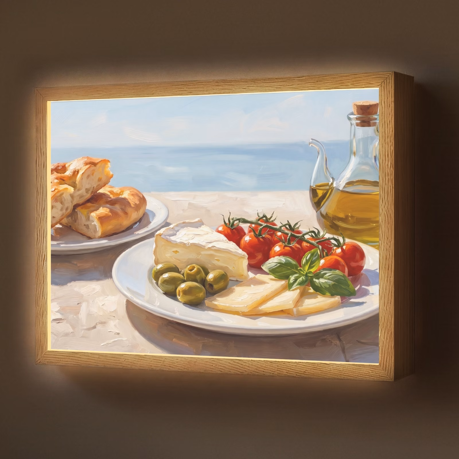 Lightbox - Wandlamp - Eten - Middellandse Zee - Natuur - Geschilderd — 1
