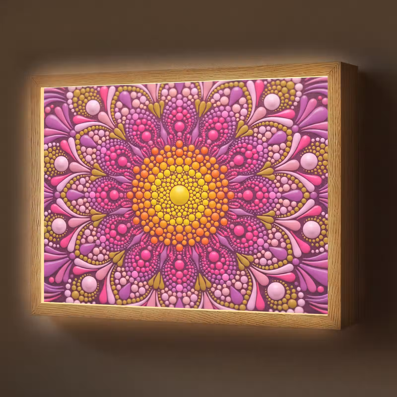 Lightbox - Wandlamp - Patroon - Stippen - Abstract - Kleurrijk — 1