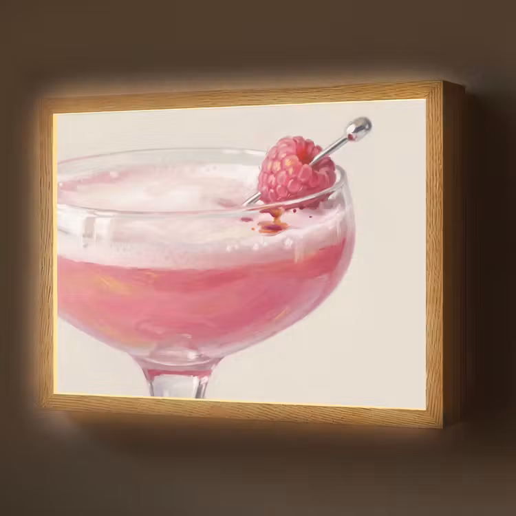 Lightbox - Wandlamp - Cocktail - Framboos - Drank - Modern - Roze — 1