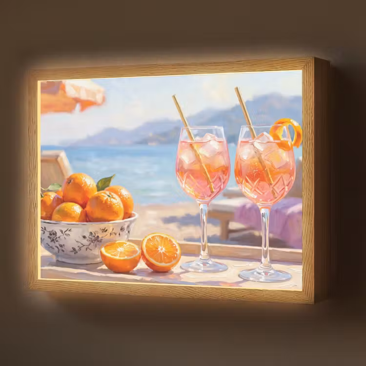 Lightbox - Wandlamp - Drank - Glazen - Strand - Zomer - Oranje — 1