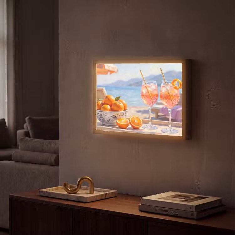 Lightbox - Wandlamp - Drank - Glazen - Strand - Zomer - Oranje — 2