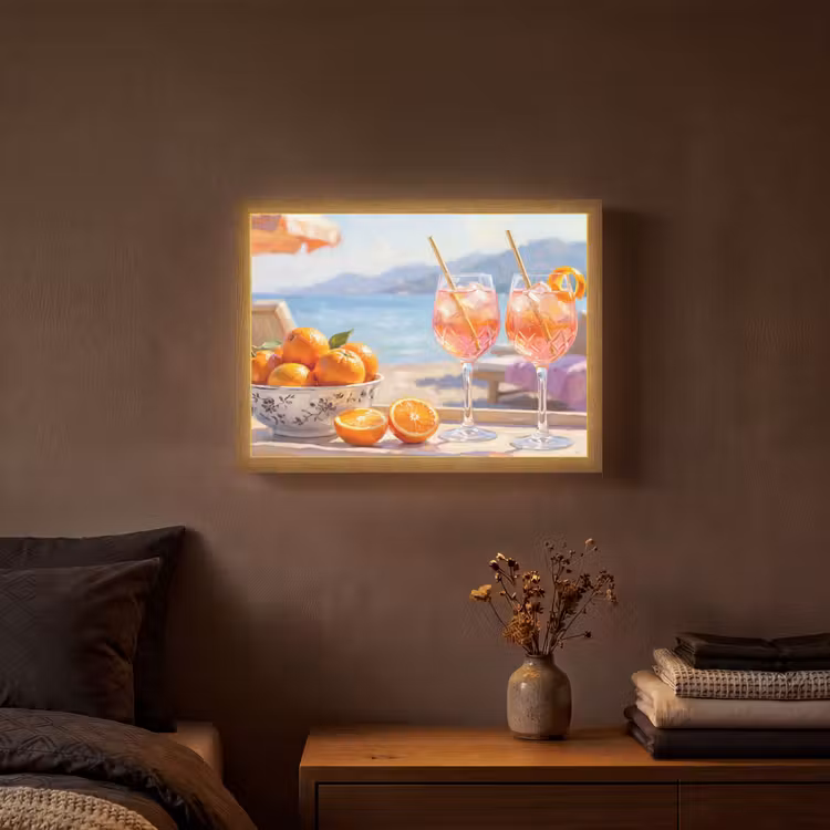 Lightbox - Wandlamp - Drank - Glazen - Strand - Zomer - Oranje — 3