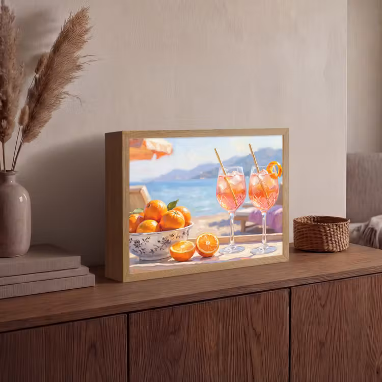 Lightbox - Wandlamp - Drank - Glazen - Strand - Zomer - Oranje — 4