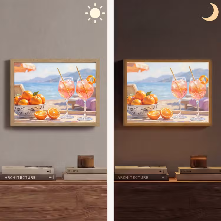 Lightbox - Wandlamp - Drank - Glazen - Strand - Zomer - Oranje — 6
