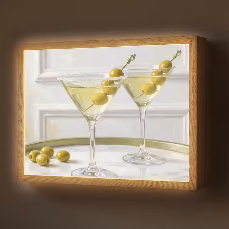 Lightbox - Wandlamp - Drank - Martini - Olijven - Modern - Wit — 1