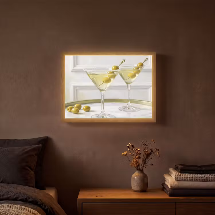 Lightbox - Wandlamp - Drank - Martini - Olijven - Modern - Wit — 3