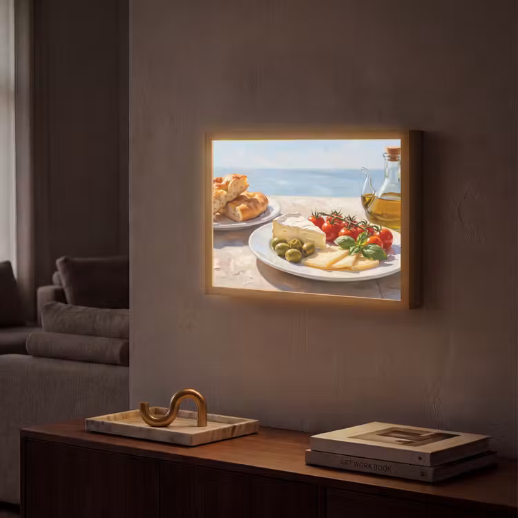 Lightbox - Wandlamp - Eten - Middellandse Zee - Natuur - Geschilderd — 2