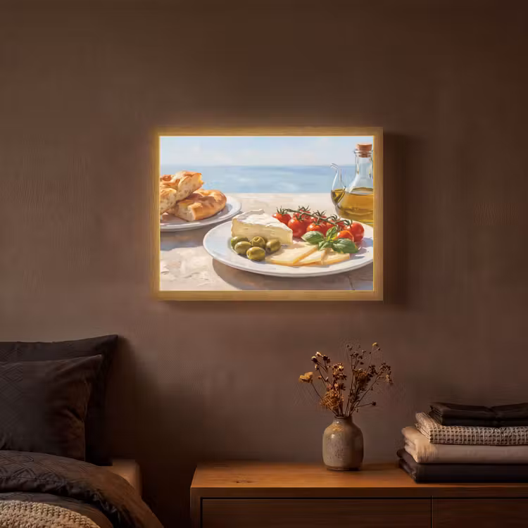 Lightbox - Wandlamp - Eten - Middellandse Zee - Natuur - Geschilderd — 3