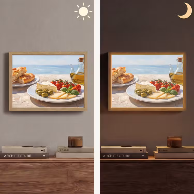 Lightbox - Wandlamp - Eten - Middellandse Zee - Natuur - Geschilderd — 6
