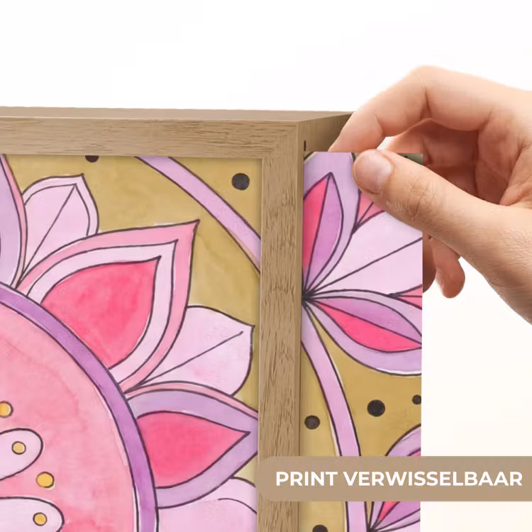 Lightbox - Wandlamp - Mandala - Patroon - Kunst - Aquarel - Roze — 5