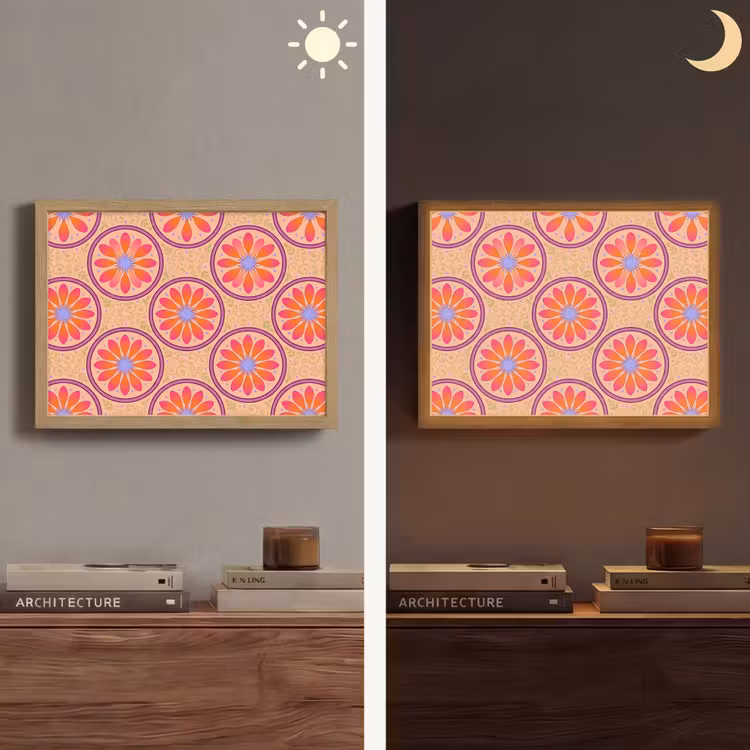Lightbox - Wandlamp - Patroon - Bloemen - Decoratief - Kleurrijk - Modern — 6