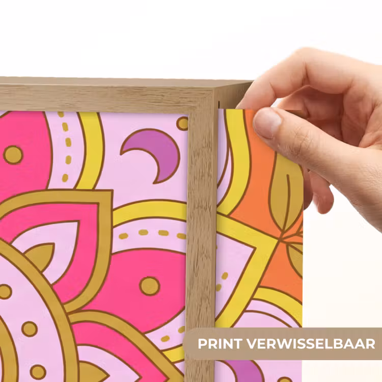 Lightbox - Wandlamp - Patroon - Bloemmotief - Decoratie - Abstract - Roze — 5