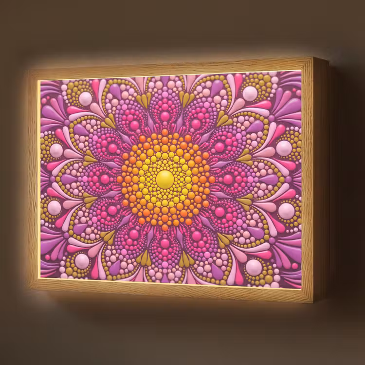 Lightbox - Wandlamp - Patroon - Stippen - Abstract - Kleurrijk — 1