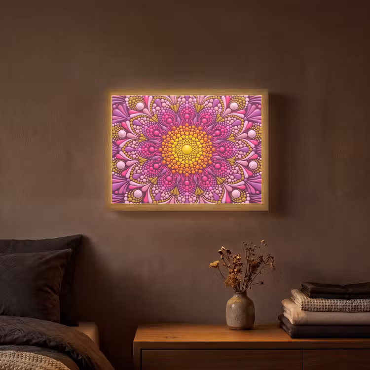 Lightbox - Wandlamp - Patroon - Stippen - Abstract - Kleurrijk — 3