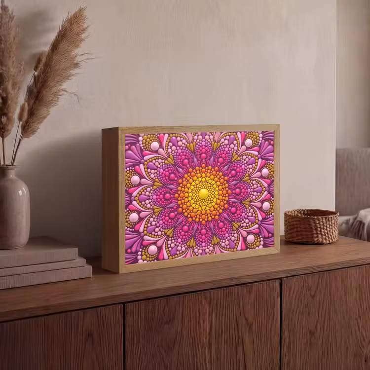 Lightbox - Wandlamp - Patroon - Stippen - Abstract - Kleurrijk — 4