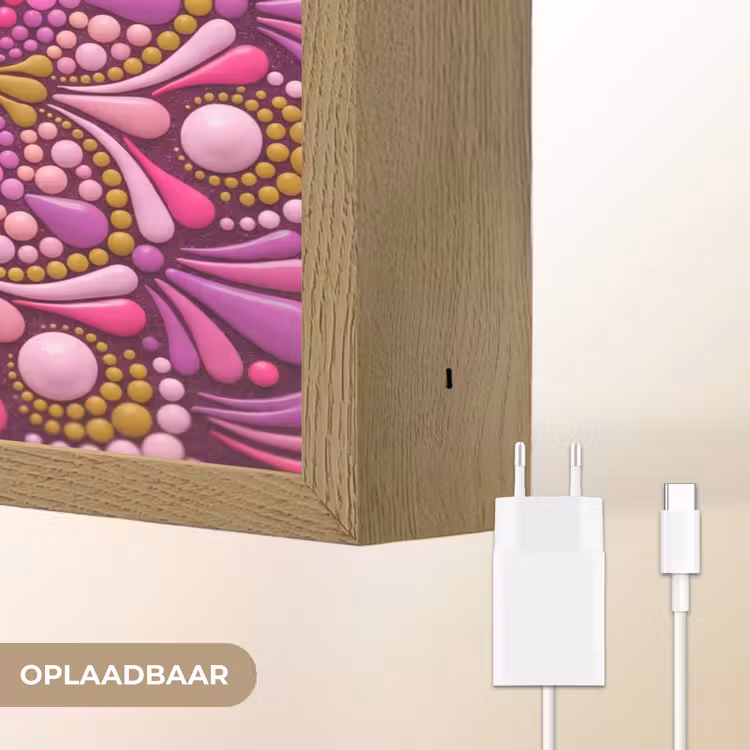 Lightbox - Wandlamp - Patroon - Stippen - Abstract - Kleurrijk — 7