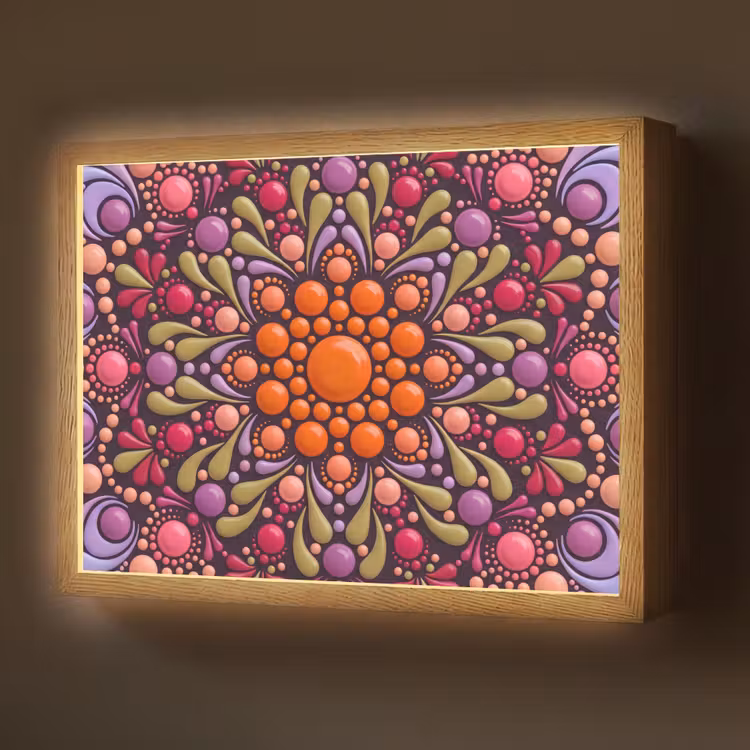 Lightbox - Wandlamp - Patroon - Stippen - Abstract - Modern - Kleurrijk — 1