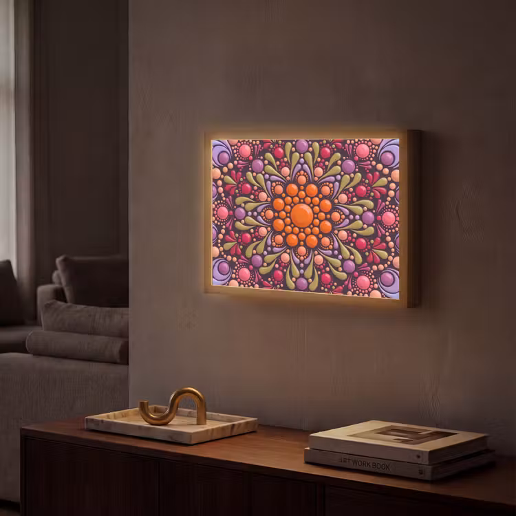 Lightbox - Wandlamp - Patroon - Stippen - Abstract - Modern - Kleurrijk — 2