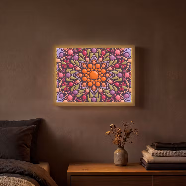 Lightbox - Wandlamp - Patroon - Stippen - Abstract - Modern - Kleurrijk — 3