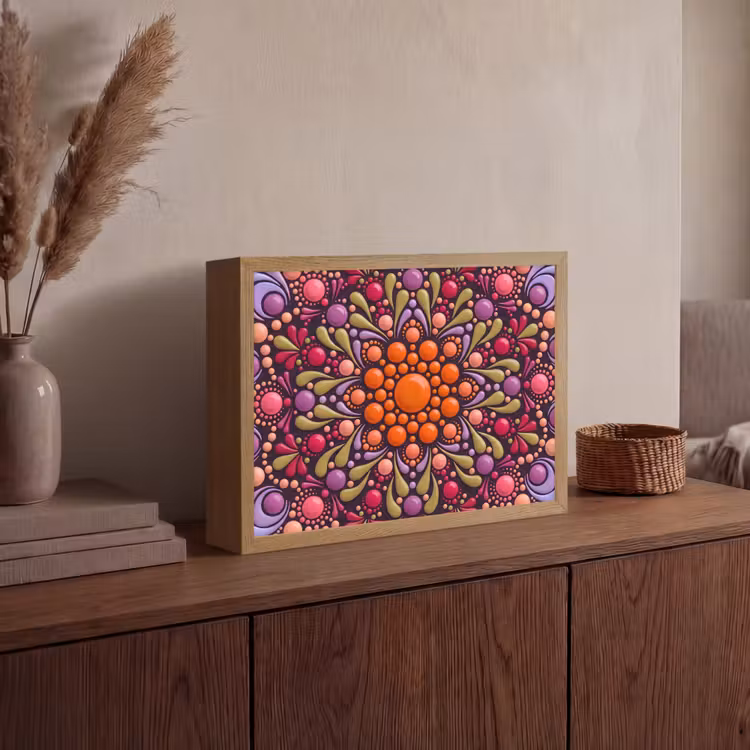 Lightbox - Wandlamp - Patroon - Stippen - Abstract - Modern - Kleurrijk — 4