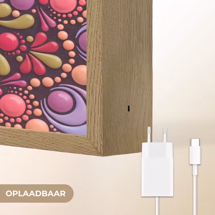 Lightbox - Wandlamp - Patroon - Stippen - Abstract - Modern - Kleurrijk — 7