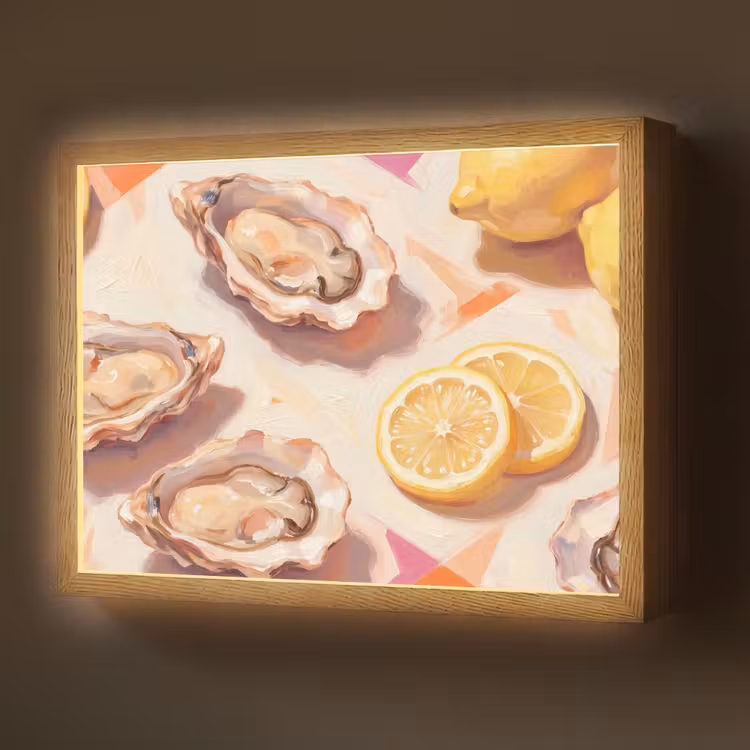 Lightbox - Wandlamp - Stilleven - Citroenen - Oesters - Abstract - Oranje — 1