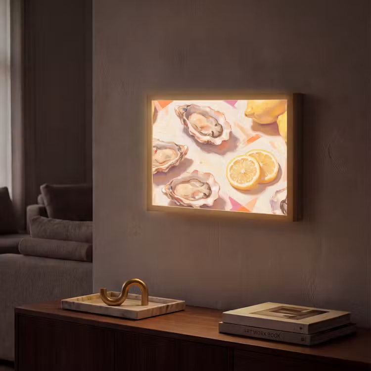 Lightbox - Wandlamp - Stilleven - Citroenen - Oesters - Abstract - Oranje — 2