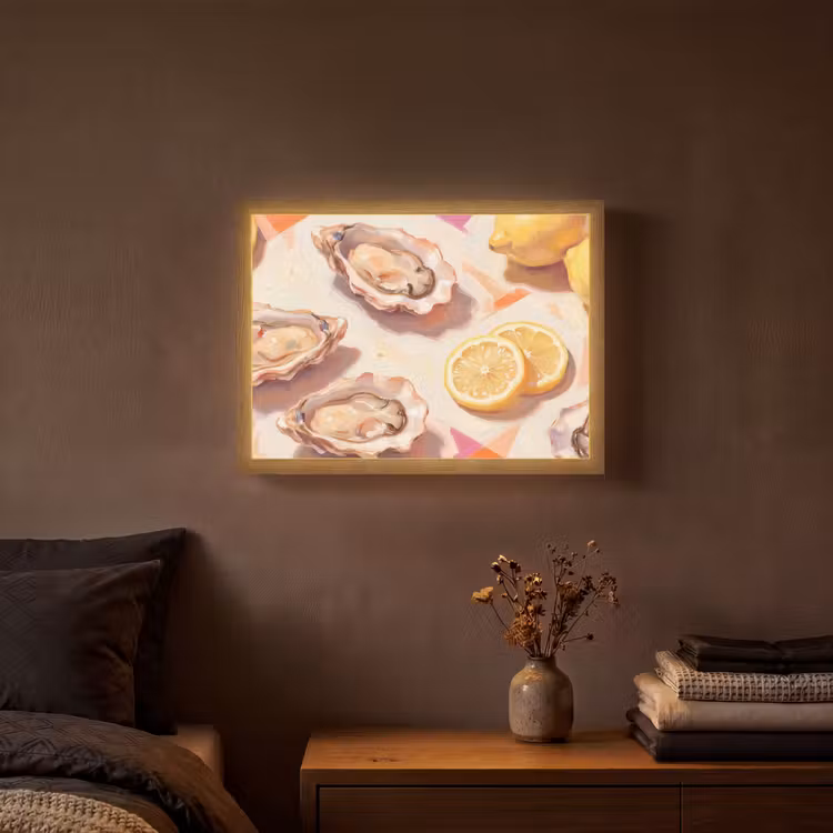 Lightbox - Wandlamp - Stilleven - Citroenen - Oesters - Abstract - Oranje — 3