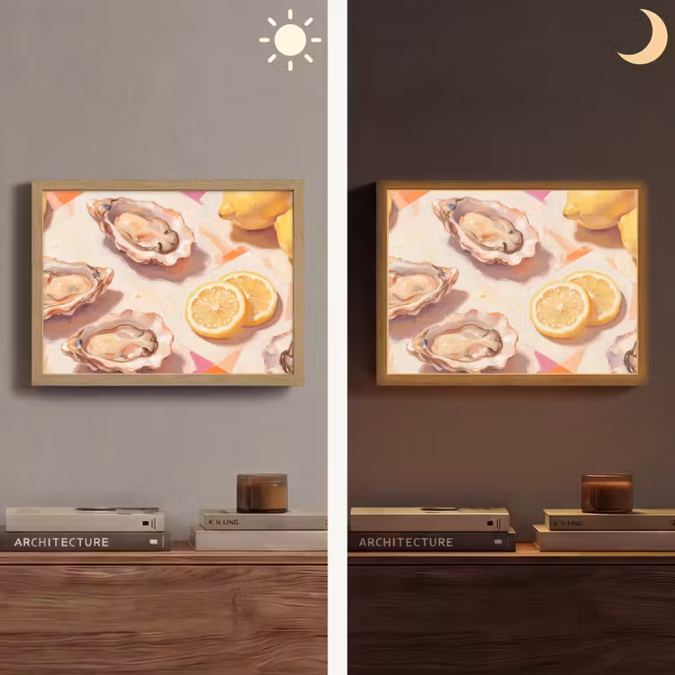 Lightbox - Wandlamp - Stilleven - Citroenen - Oesters - Abstract - Oranje — 6