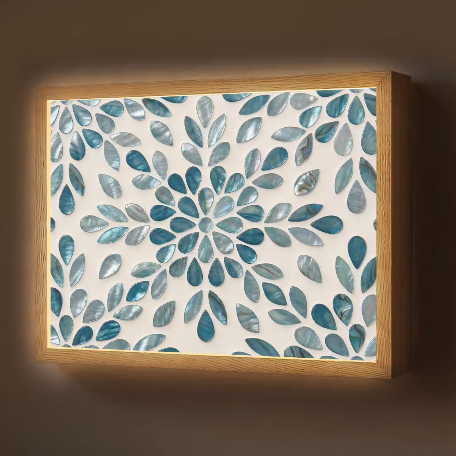 Lightbox - Wandlamp - Patroon - Bladeren - Abstract - Modern - Turquoise — 1