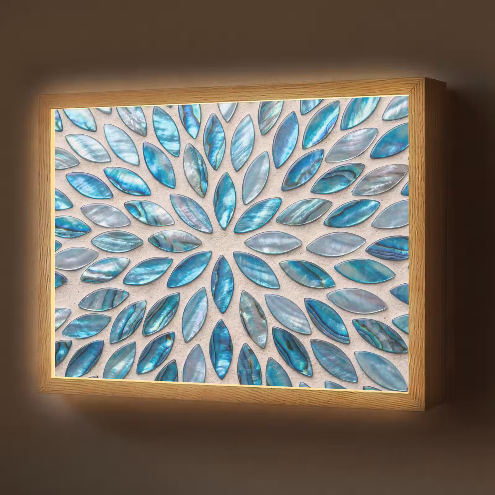 Lightbox - Wandlamp - Patroon - Glans - Abstract - Blauw - Decoratie — 1