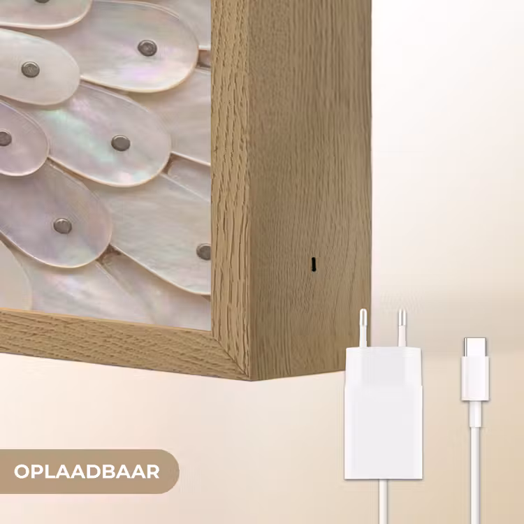 Lightbox - Wandlamp - Parelmoer - Patroon - Decoratie - Ambacht - Wit — 7