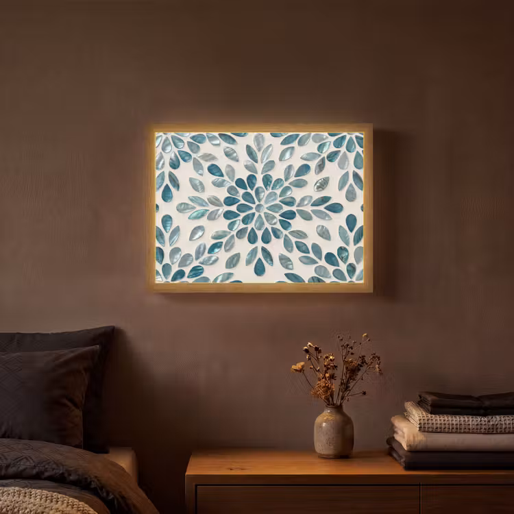 Lightbox - Wandlamp - Patroon - Bladeren - Abstract - Modern - Turquoise — 3