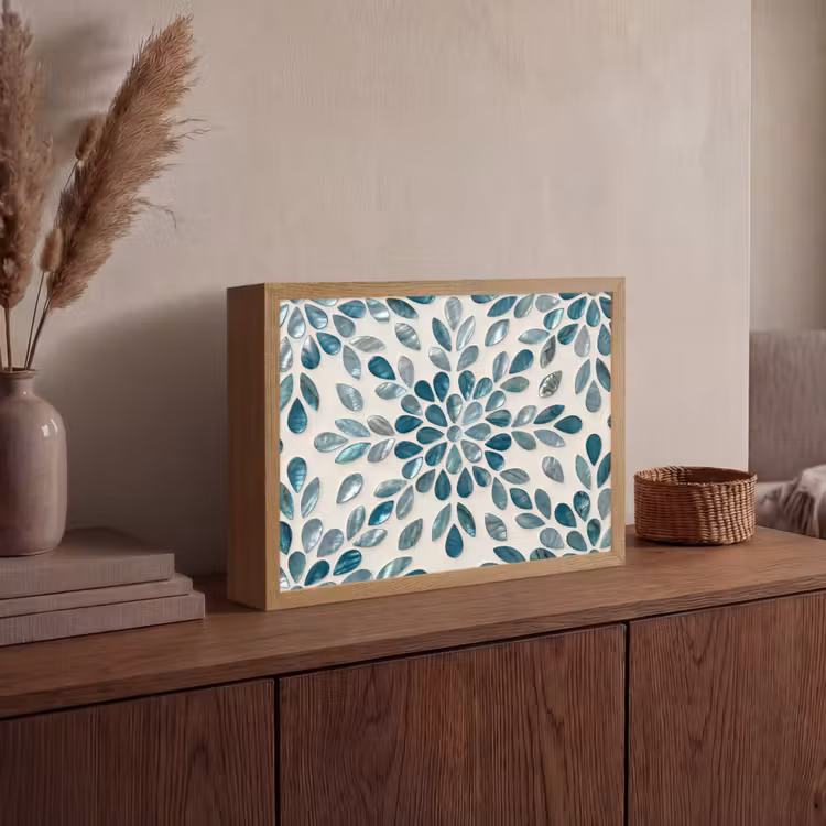 Lightbox - Wandlamp - Patroon - Bladeren - Abstract - Modern - Turquoise — 4