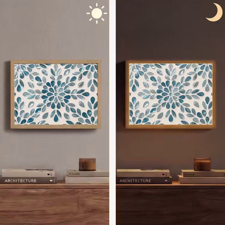 Lightbox - Wandlamp - Patroon - Bladeren - Abstract - Modern - Turquoise — 6